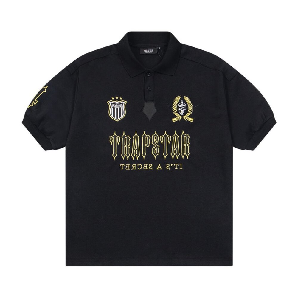 Trapstar Black Polo Shirt With Gold Logo